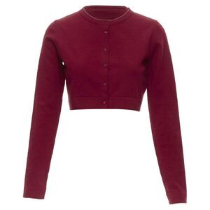 Alaia Signature cropped stretch knit button cardigan